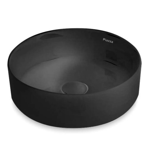 Bacha Baño Lavatorio Apoyo Piazza A524ne Negro Redonda