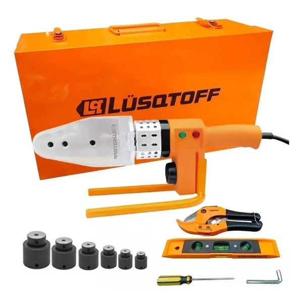 Termofusora Lusqtoff LTF-6315 1500W Maletin 6 Boquillas Tijera y Nivel