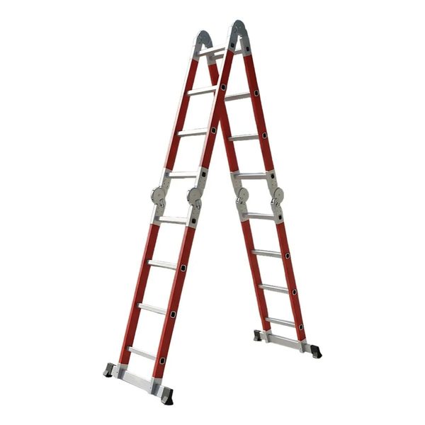 Escalera Dieléctrica 16 Escalones Lusqtoff LE400DIE Plegable 4x4 4.70m 150kg