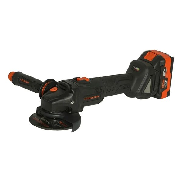 Amoladora Angular Lusqtoff AML115-9BK a Batería Inalámbrica Brushless 2 baterías Cargador Black Series