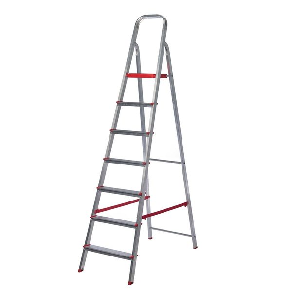 Escalera Hogareña De Aluminio Lusqtoff ESL215-77 Con 7 Escalones