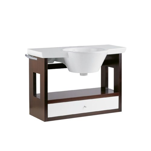 Vanitory Ferrum Marina colgante 85 cm Wengue + Bacha 3 agujeros YH83C-B3