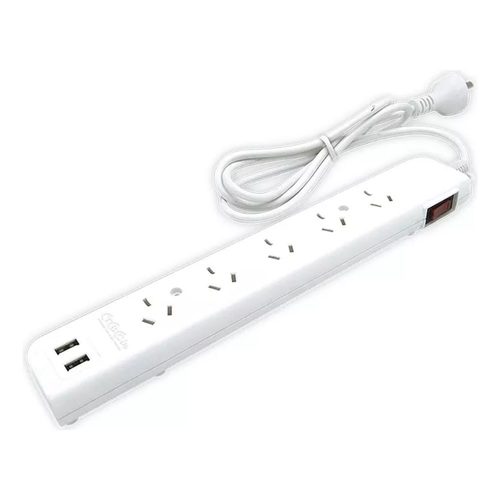 Zapatilla enchufe múltiple 5 tomas + 2 usb + cable de 1.5 m Tbcin EV-P5U2