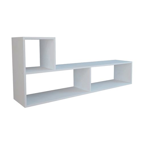 Rack para TV mesa led estante modular en L Mosconi BLANCO