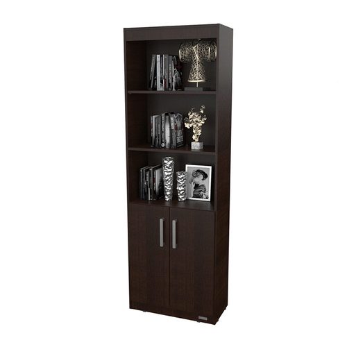 Biblioteca con estantes y puertas melamina 60 cm. Mosconi WENGUE