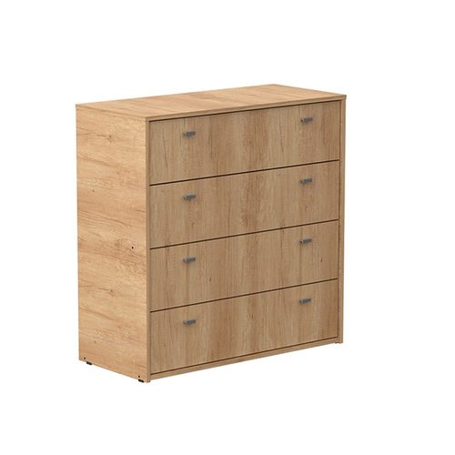 Cómoda Cajonero Mosconi Nature 4 Cajones Melamina color Nebraska Natural