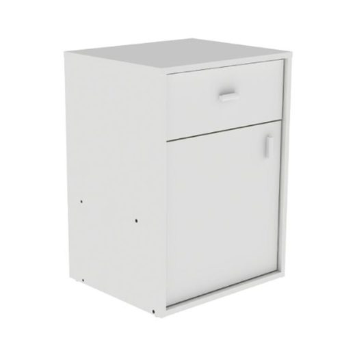 Mesa De Luz 1 Cajon 1 Puerta Linea Dakar Color Blanco Mosconi