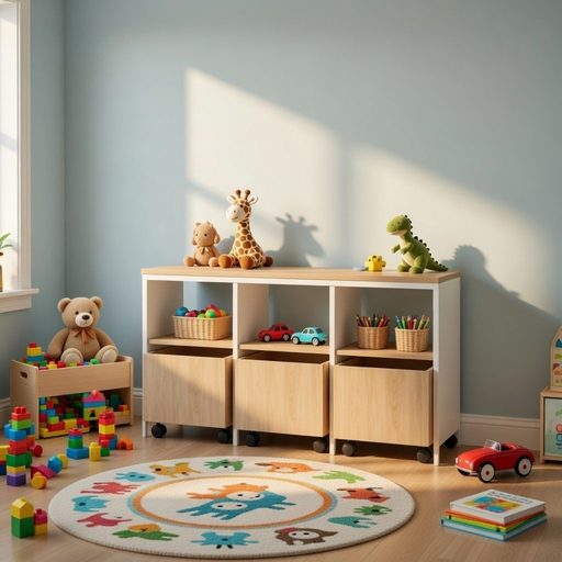 Organizador Juguetero Montessori Infantil Cajones Con Ruedas 6 Cubos B/p + Cajas Paraiso C/ruedas