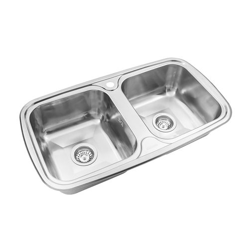 Bacha cocina pileta doble Johnson Acero Zara D84