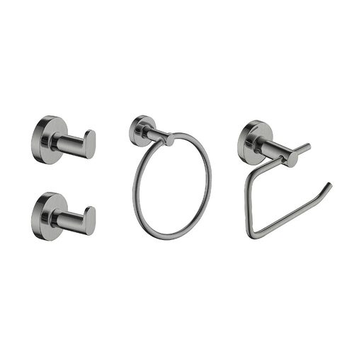 Accesorios Baño Kit Juego Piazza Sensus 4 Piezas Acero Inox