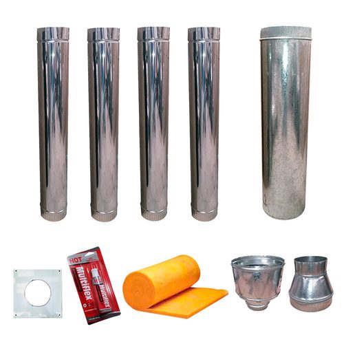 Kit de instalación salamandra Tromen 6'' techo acero inoxidable