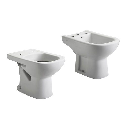 Inodoro corto + bidet 3 agujeros Ferrum Bari