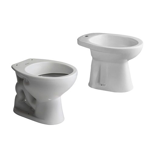 Inodoro corto + bidet 1 agujero monocomando Ferrum Andina