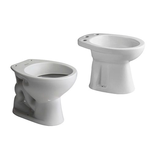 Inodoro corto + bidet 3 agujeros Ferrum Andina