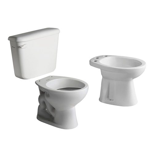 Inodoro corto + depósito + bidet 3 agujeros Ferrum Andina