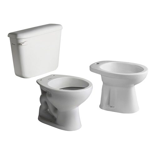 Inodoro corto + depósito + bidet 1 agujero Ferrum Andina