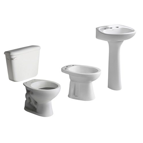 Inodoro corto + depósito + bidet 3 agujeros + vanitory Ferrum Andina