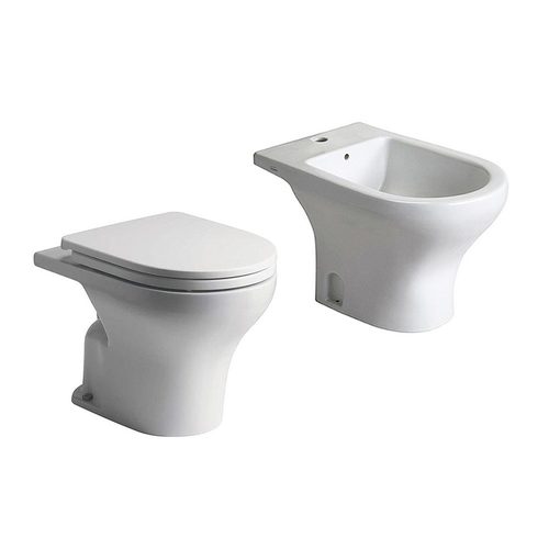 Inodoro corto + bidet 1 agujero + tapa Ferrum Veneto