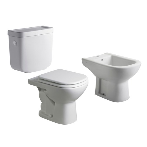 Combo Inodoro Depósito Tapa Bidet 1 agujero Ferrum Bari