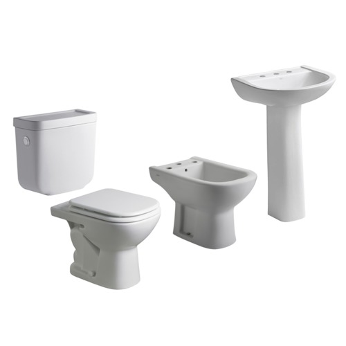 Combo Inodoro Depósito Tapa Bidet Bacha 3 agujeros Ferrum Bari
