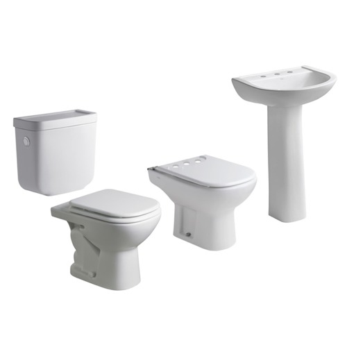 Combo Baño Inodoro Depósito Tapas Bidet Bacha 3 agujeros Ferrum Bari