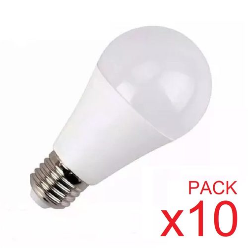 LAMPARA BULBO LED A60 ECO 10W E27 LUZ CALIDA TBCin Pack x10