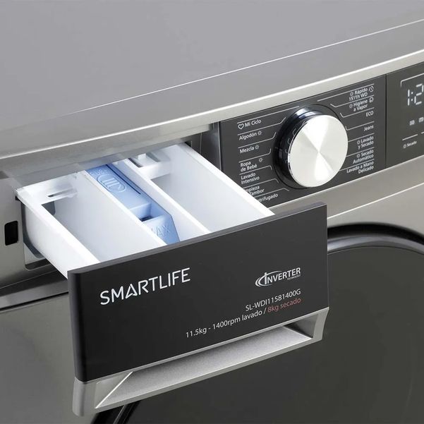LAVASECARROPAS SMARTLIFE WDI11581400G 11.5/8KG INVERTER GRIS