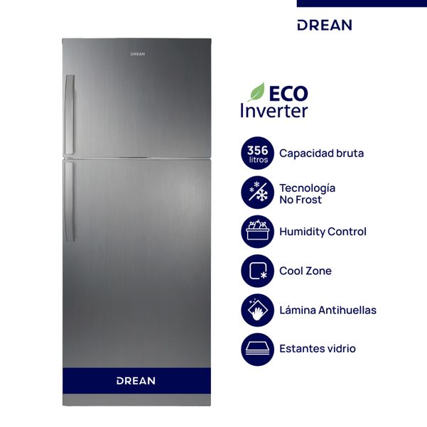 HELADERA DREAN RZN356FXARX0 356L NF INVERTER INOX
